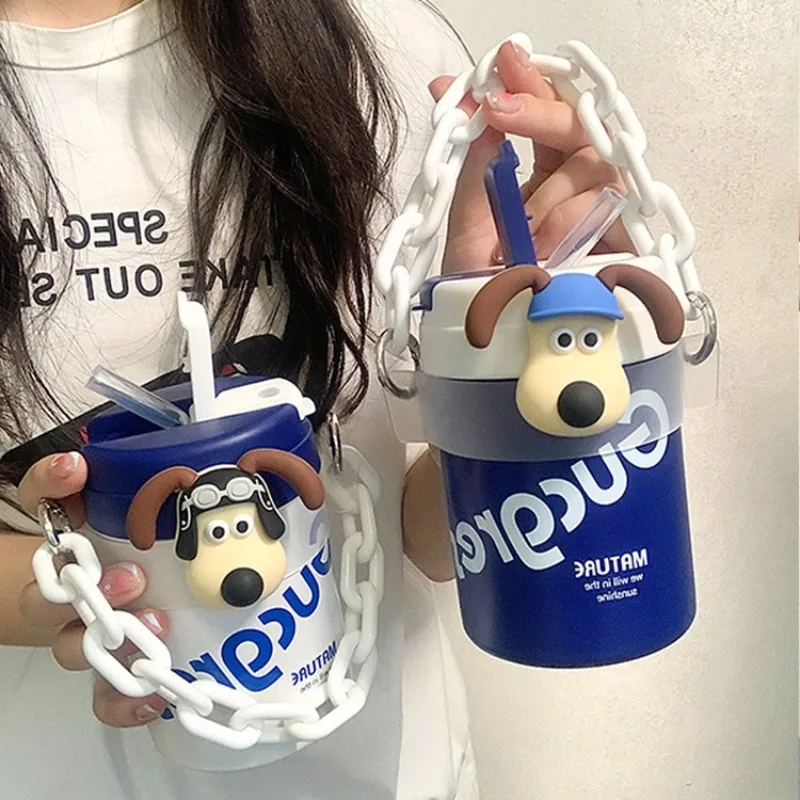 Gromit animation peripheral cartoon cute coffee cup creative kawaii sippy cup personalized portable handheld thermos cup gift