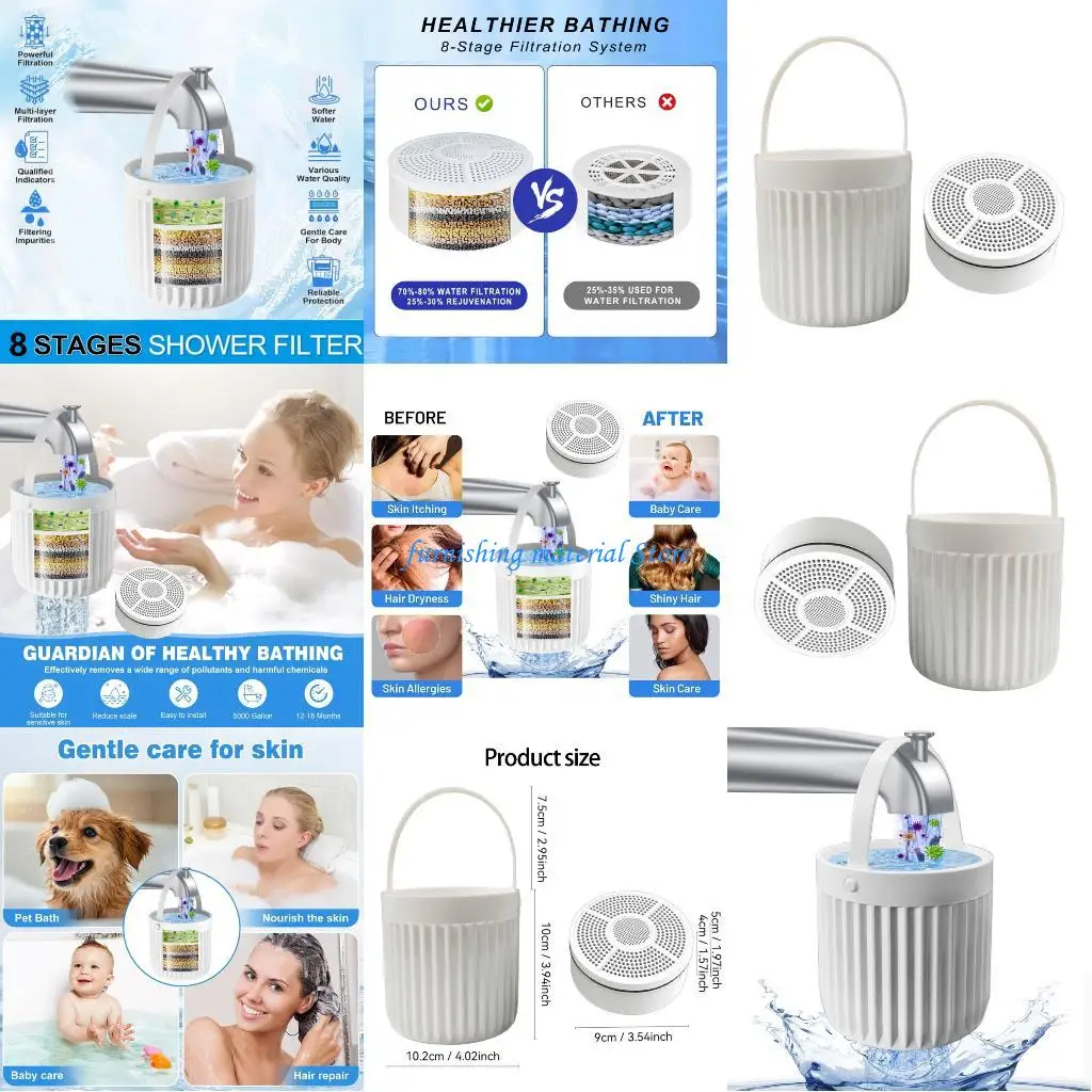 

Y5GD Universal Shower Water Filter No Installation Need ABS Bathtubs Filter for Home
