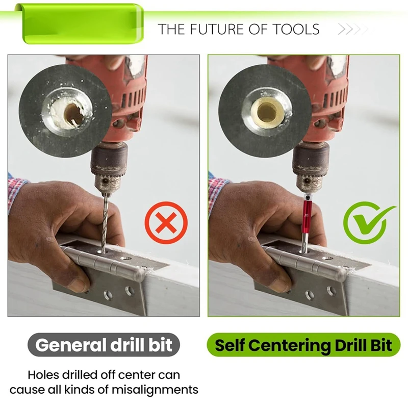 مجموعة مثقاب التمركز الذاتي ، ساق سداسي ، Vx بت ، مفصل مخصص ، طقم مثقاب مركزي ، 5 64 بوصة إلى 1 4 بوصة