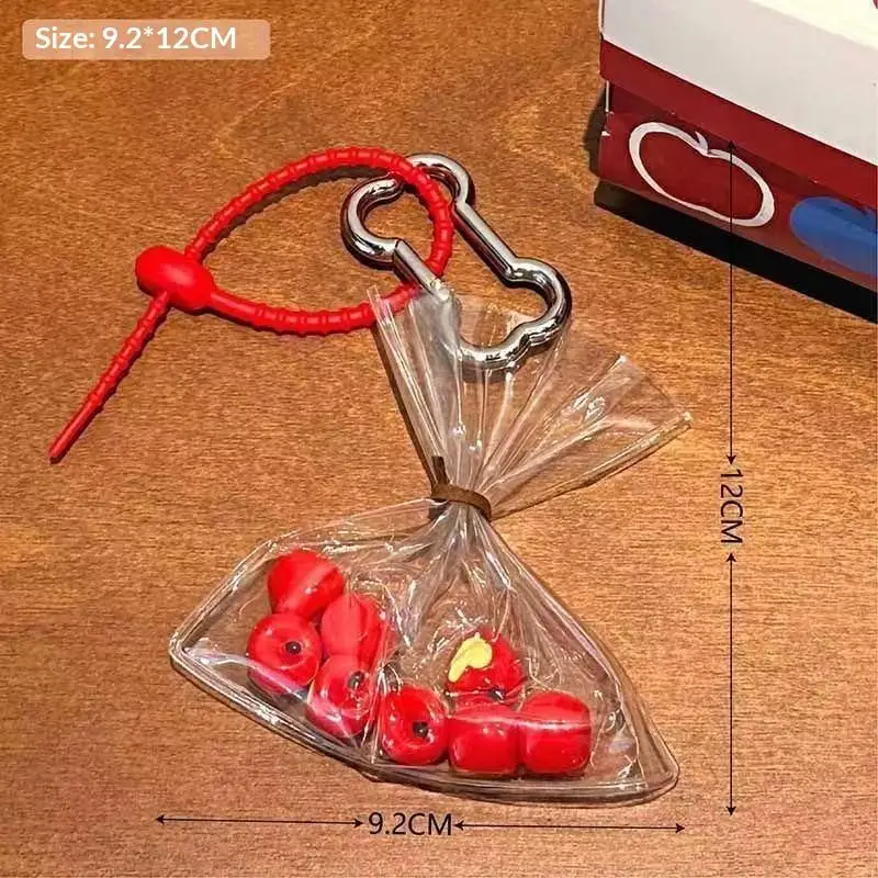 Keychain Bag Keychain Auto Interior Decor Accessories Simulated Fruit Keychain Portable Rearview Mirror Fruit Pendant