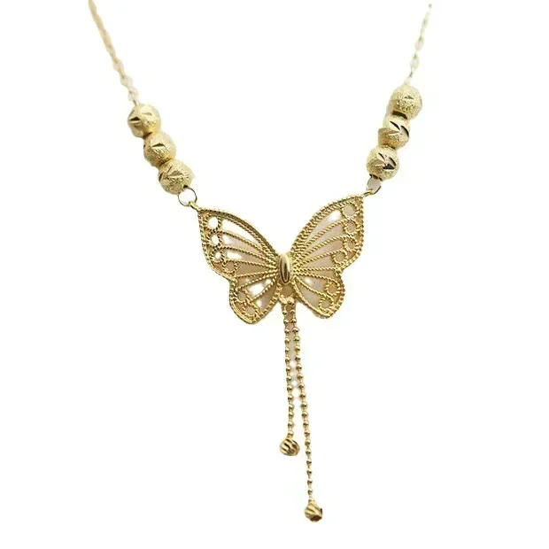 2025 borboleta borla colar moda feminina temperamento oco wufu grânulo borboleta clavícula corrente pescoço