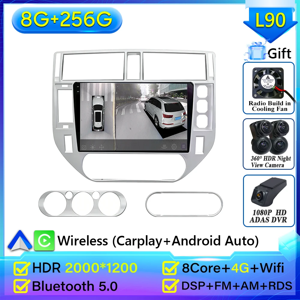 Android 16 Voor Ford Kuga MK1 2008-2012 Voor Ford C-MAX CMAX 2003-2010 Autoradio GPS 2 k Scherm Carplay 4G Wifi Stereo Video DSP BT