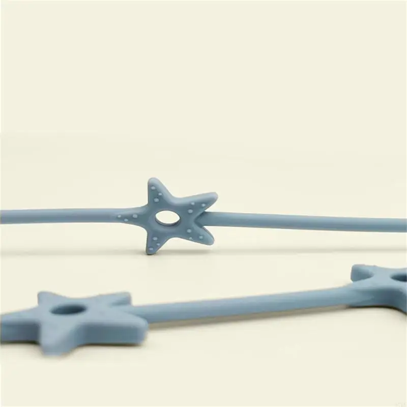 97BE Silicone Baby Pacifier Chain Star-shaped Anti-loss Rope Fall Prevention Belt