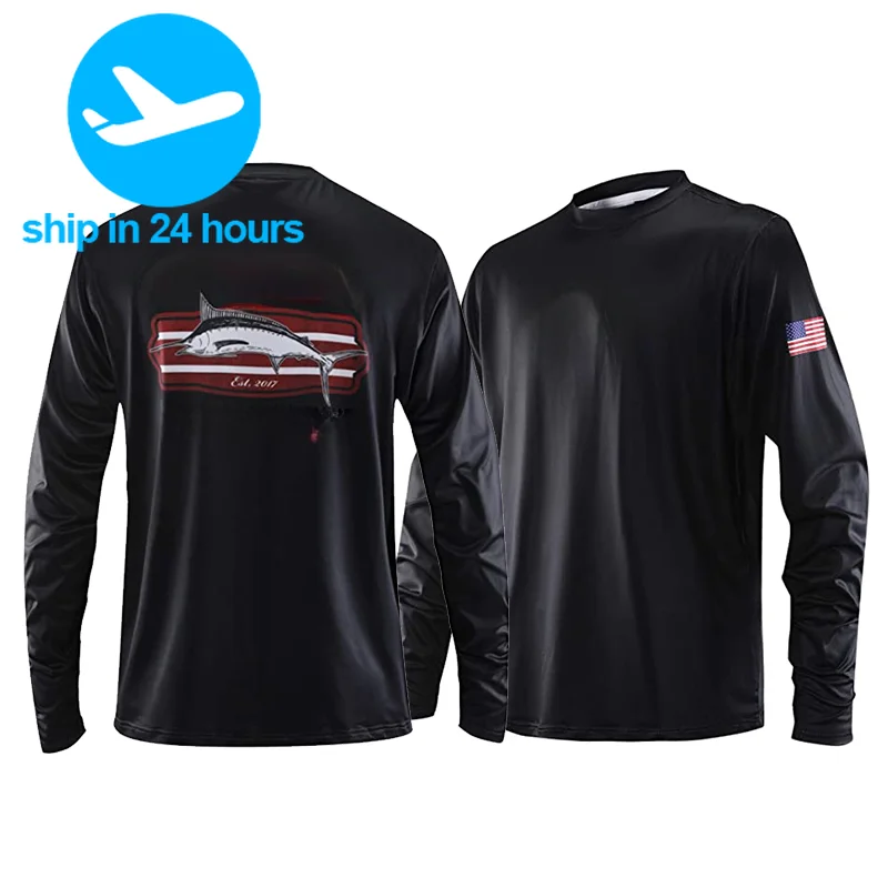 Fishing Shirt Vented Long Sleeve Uv Protection Men Sweatshirt Breathable Tops Summer Fishing Clothes