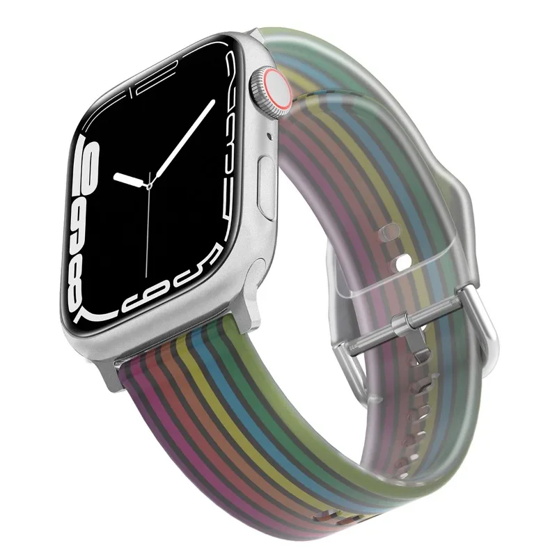 Silicone Colour Strap For Apple Watch Ultra 49mm 9 8 7 45mm 41mm 10 46mm 42mm Bracelet Wristband Belt iWatch 6 5 4 SE 44mm 40mm
