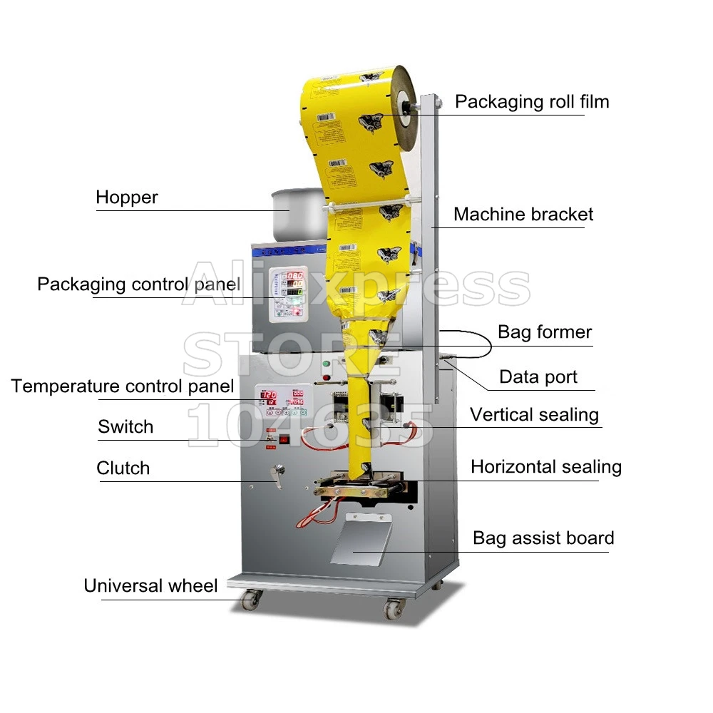 Automatische Lange Verticale Strip Weegmachine Poeder/Korrel Filler 110 V/220 V Kwantitatieve Afdichting Zak Verpakkingsmachine