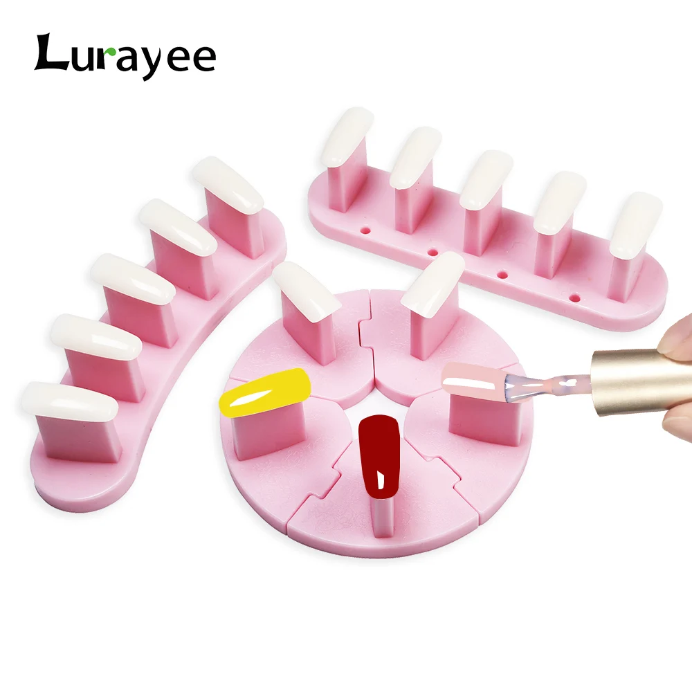 False Nail Art Tips Practice Display Stand Tool with False Nail Tips for Gel Nail Polish DIY Nail Supplies Nail Training Tools