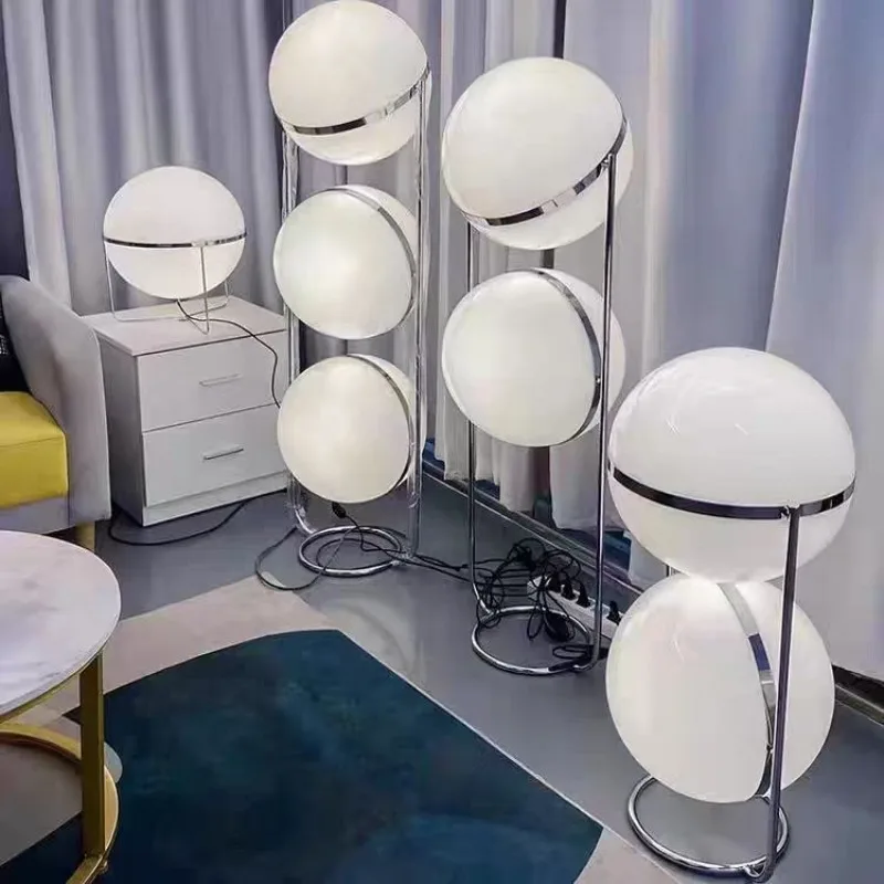 Nordic Mid Century Artistic Glass Globe Floor Lamp Modern Minimalist for Living Room Sofa Bedside Decor Lighting Room Decor