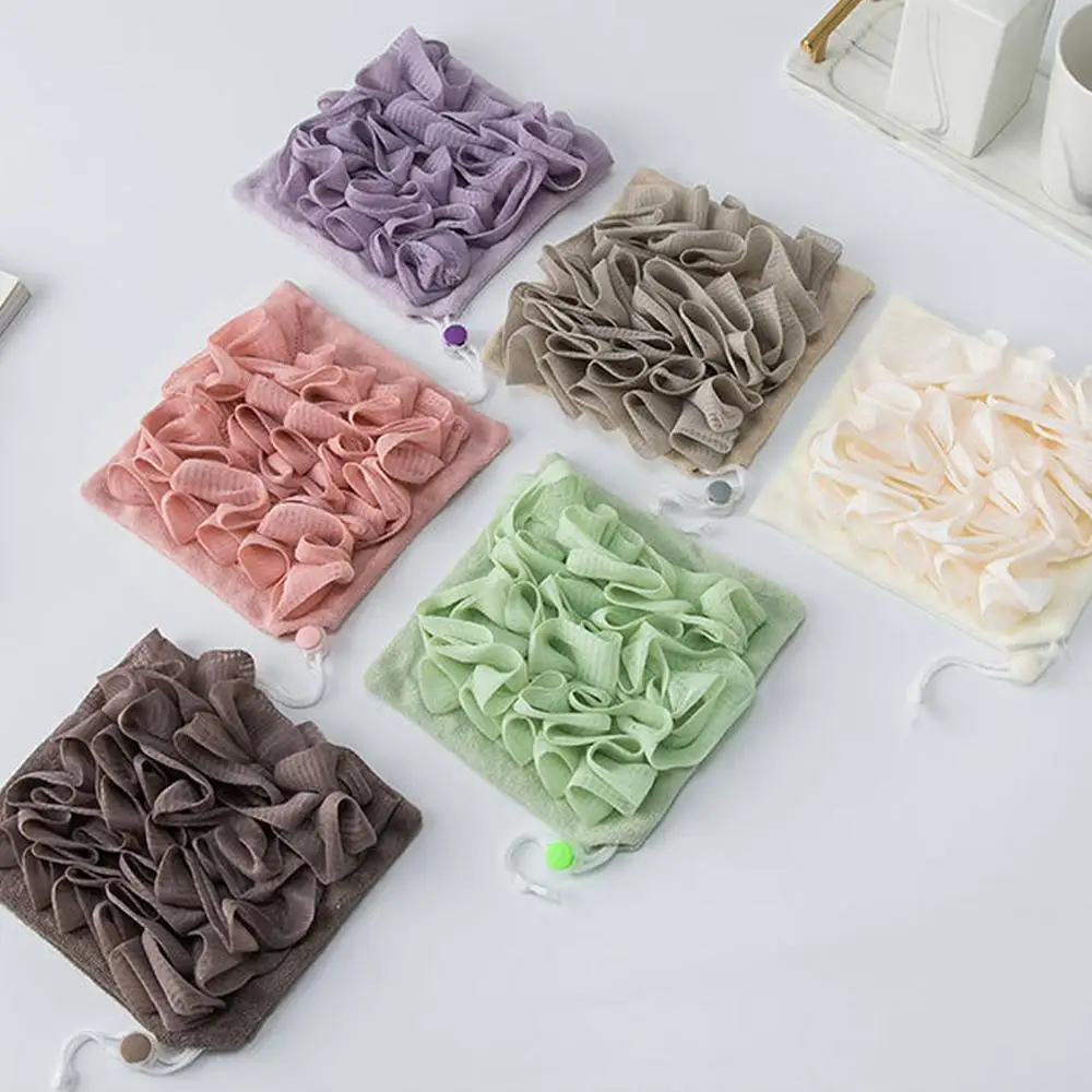جديد 2 في 1 كرة استحمام منشفة اللوف مع الرباط إغلاق للصابون لينة التقشير شبكة دش الإسفنج العناية بالبشرة أدوات الاستحمام #6