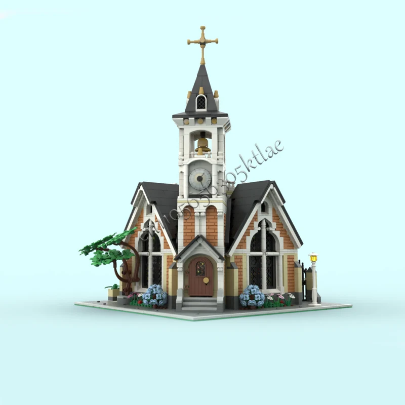 3117 PCS MOC 창의적인 도시 거리 풍경 모듈식 기념 교회 모델 건축 블록 어린이 브릭 장난감 생일 선물