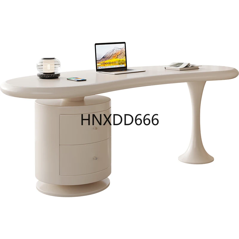 مكتب من الخشب الصلب للمنزل الصغير، على شكل خاص، تصميم فريد من نوعه، محطة عمل مدمجة للمكتب #1