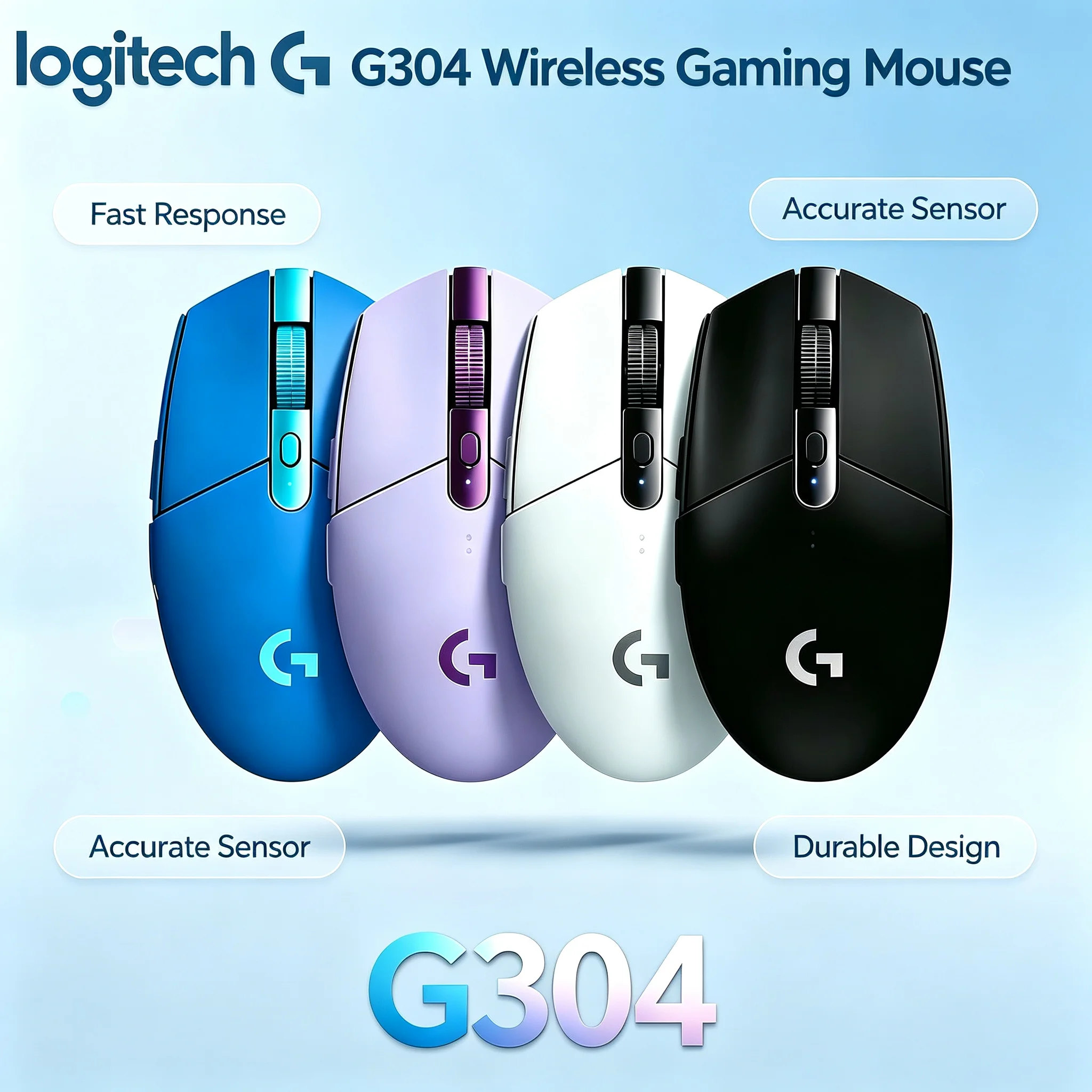 Logitech G304 Wireless Gaming Mouse Comfort Hand Grip Non‑slip Surface Mice For Desktop Notebook