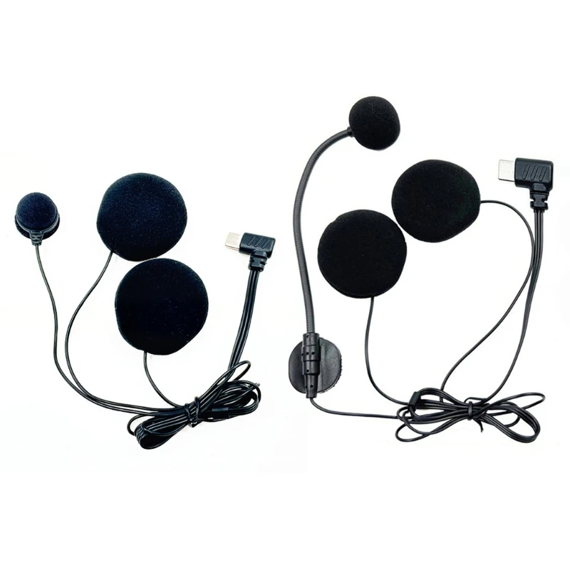 Motorcycle Helmet Headset Microphone USB Type C Walkie-talkie earphones Noise Cancelling and Adjustable Boom