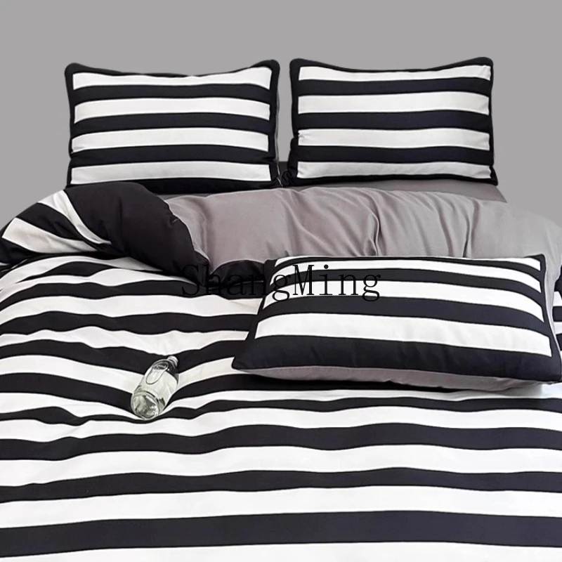 

ZYY household soft four-piece silky modern simple series bed sheet mattress quilt