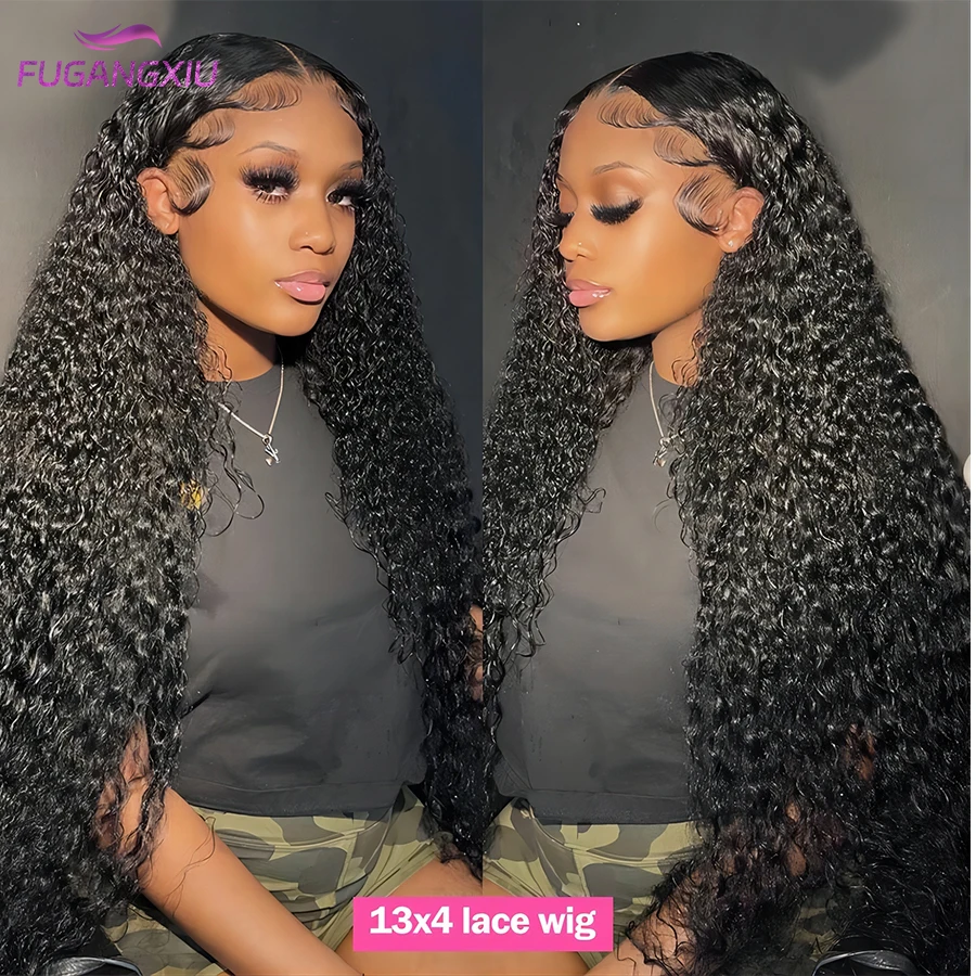 

13x4 Water Wave Human Hair Lace Front Wigs With Baby Hair Brazilian Hair And Human Hair Wigs 180% Density Curly Frontal