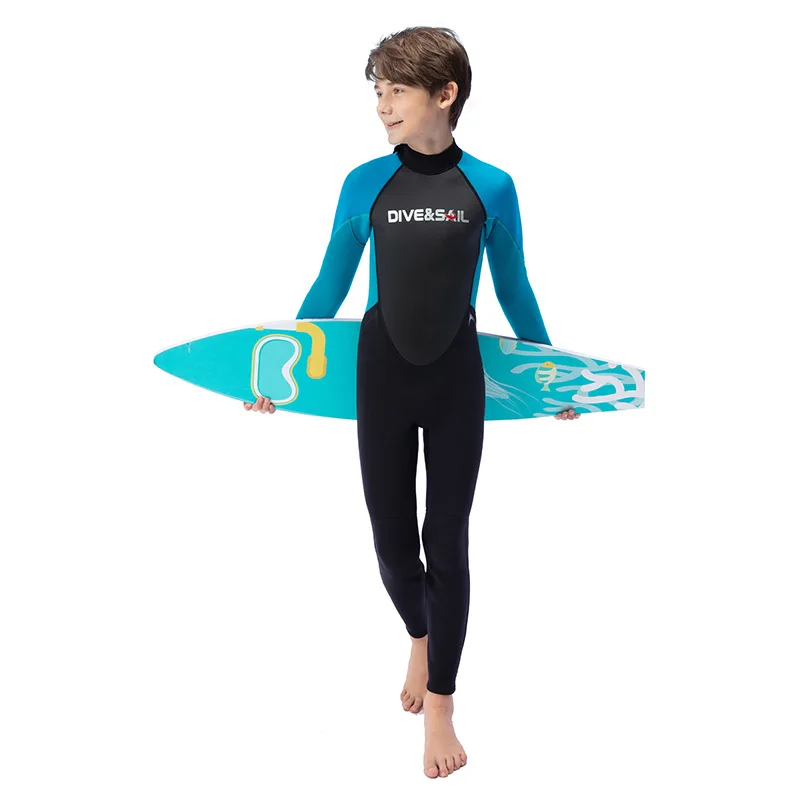 Kids Wetsuit For Teen Boys Girls Youth 2.5mm Neoprene Back Zip Full Body Wet Suits Thermal Dive Suit Keep Warm Swimsuits