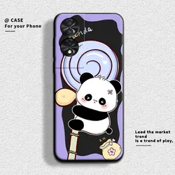 For TCL 505 Case Cute Panda Flower Soft Silicone Couple Phone Case For TCL505 T509K T5094 2024 Protect Shockproof Cartoon Cover
