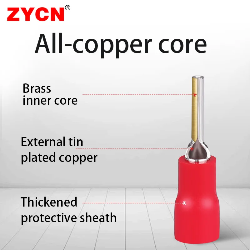 410PCS PVC Insulated Copper Crimp Terminal Spade DBV+PTV 22-10AWG Pressed Pin Cable Electrical Needle Connector 12 Size 0.5-6MM²