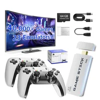 M15 4K TV Game Stick 64GB Consola de Juegos Retro con 3/40000+ Juegos Integrados y Controles Inalámbricos, Compatible con Más de 20 Simuladores para Juegos en TV HD