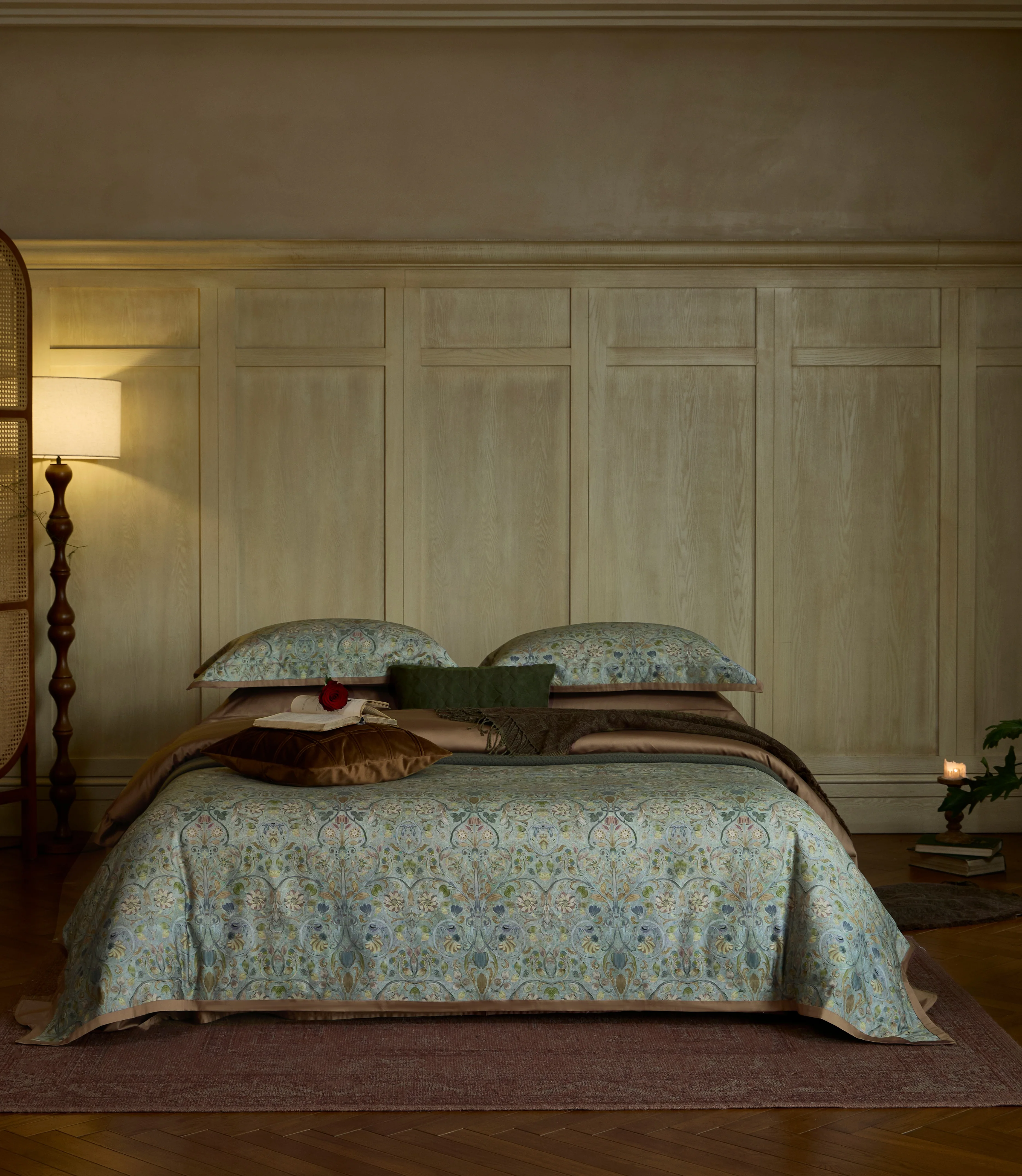 William Morris Style Bedding Set Vintage Floral Duvet Cover Set Luxury Retro Bed Linen King Queen Size 4Pcs Artistic  Decor