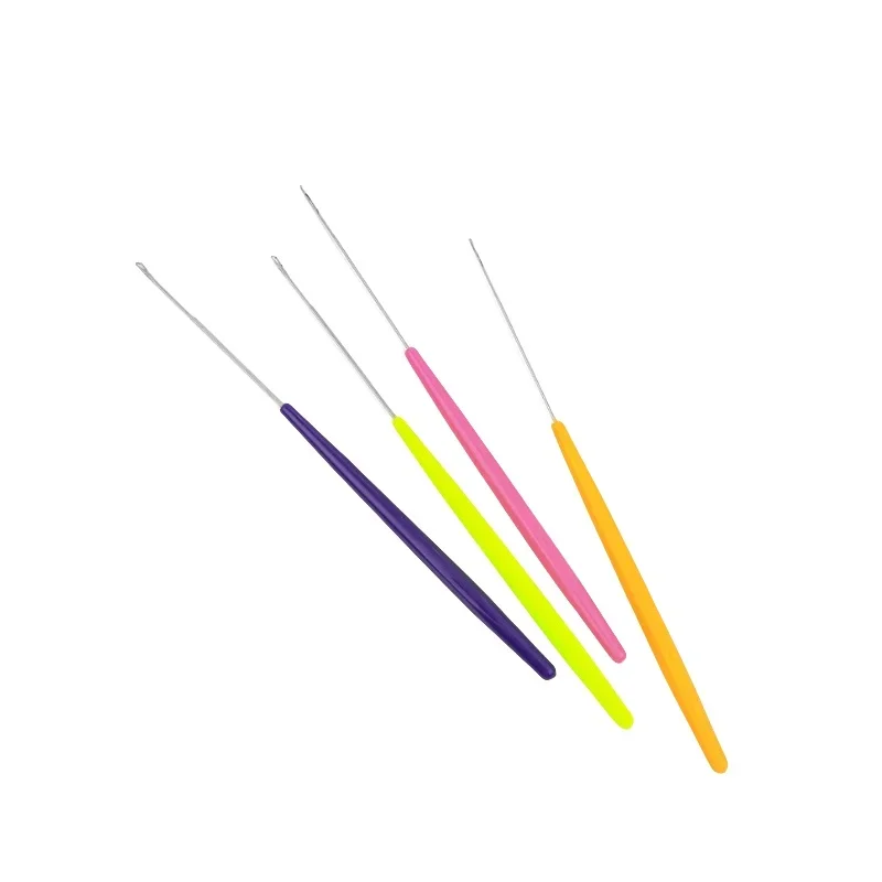 4Pcs Crochet Hook With Tongue Knitting Sewing Tools Repair Sweater Beading Accessories Sewing Needle Plastic Shank Crochet Hooks
