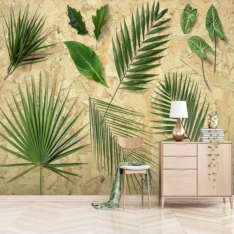 Customized Photo Wallpaper 3D Green Leaf Mural retro Living room sofa background wall bedroom restaurant papel DE parede leaves