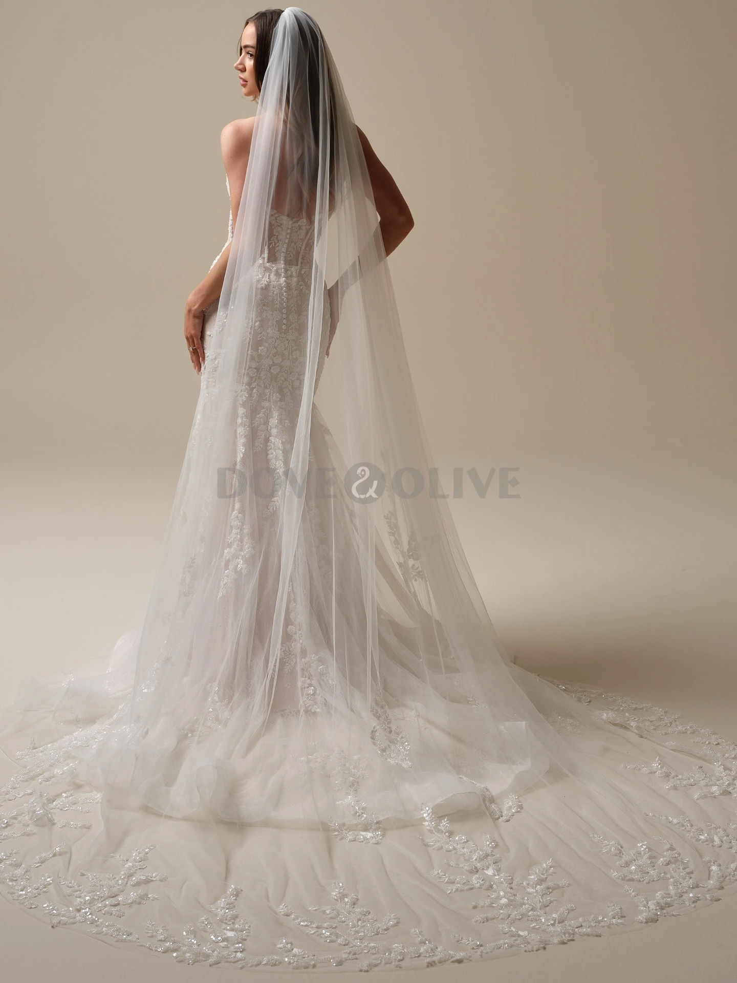 

3m Accessoires Mariage Beaed Sequined Wedding Veils Bridal Veil Bride Headpiece Comb One Layer Soft Tulle Women velo de novia