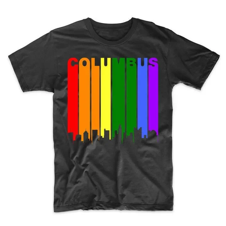 Columbus Ohio Rainbow Skyline Lgbt Lgbtq Gay Pride T Shirt By Really Awesome