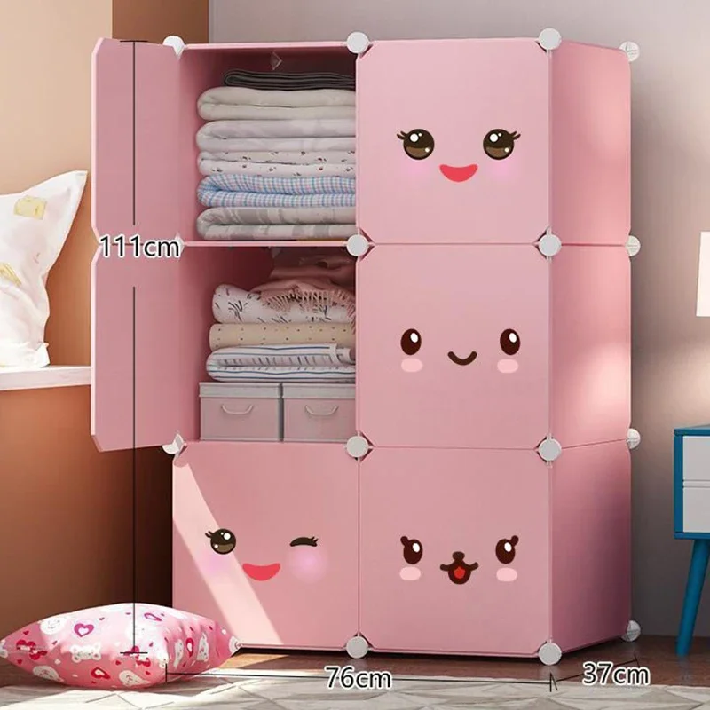 Minimalist Partitions Wardrobe Storage Bedroom Modern Nordic Wardrobe Exterior Fabric System Plastic