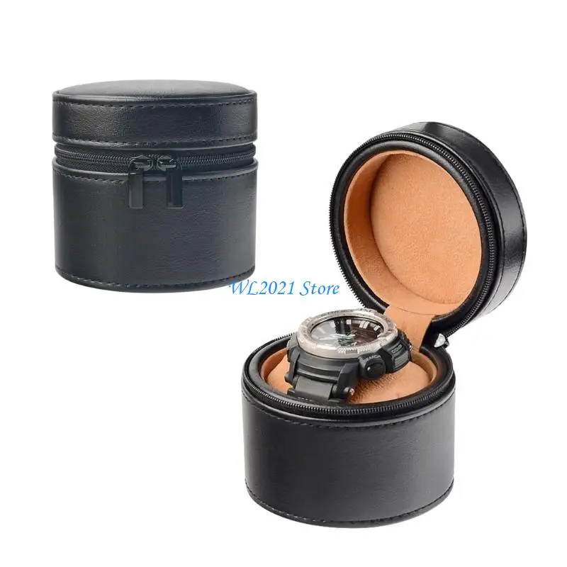 

G5GC Women Single Watch Storage Box Protective Watch Storage Holder Portable Watch Travel Use Zippers Watch Case