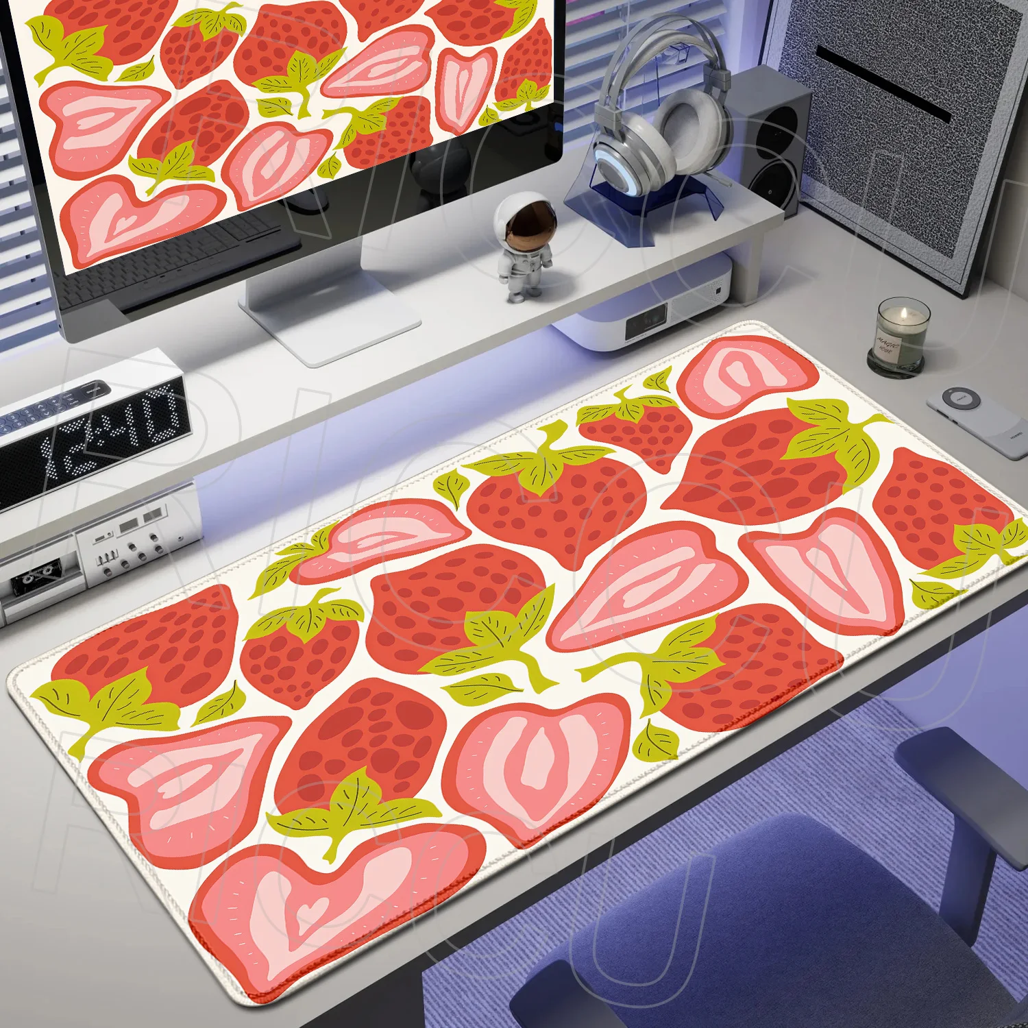 

HD XXL Desks Decor Desk mat Flower Design fruit Mouse Pad Large Rubber Anti-slip PC Accessories Mousepad Gamer Keyboard Mats