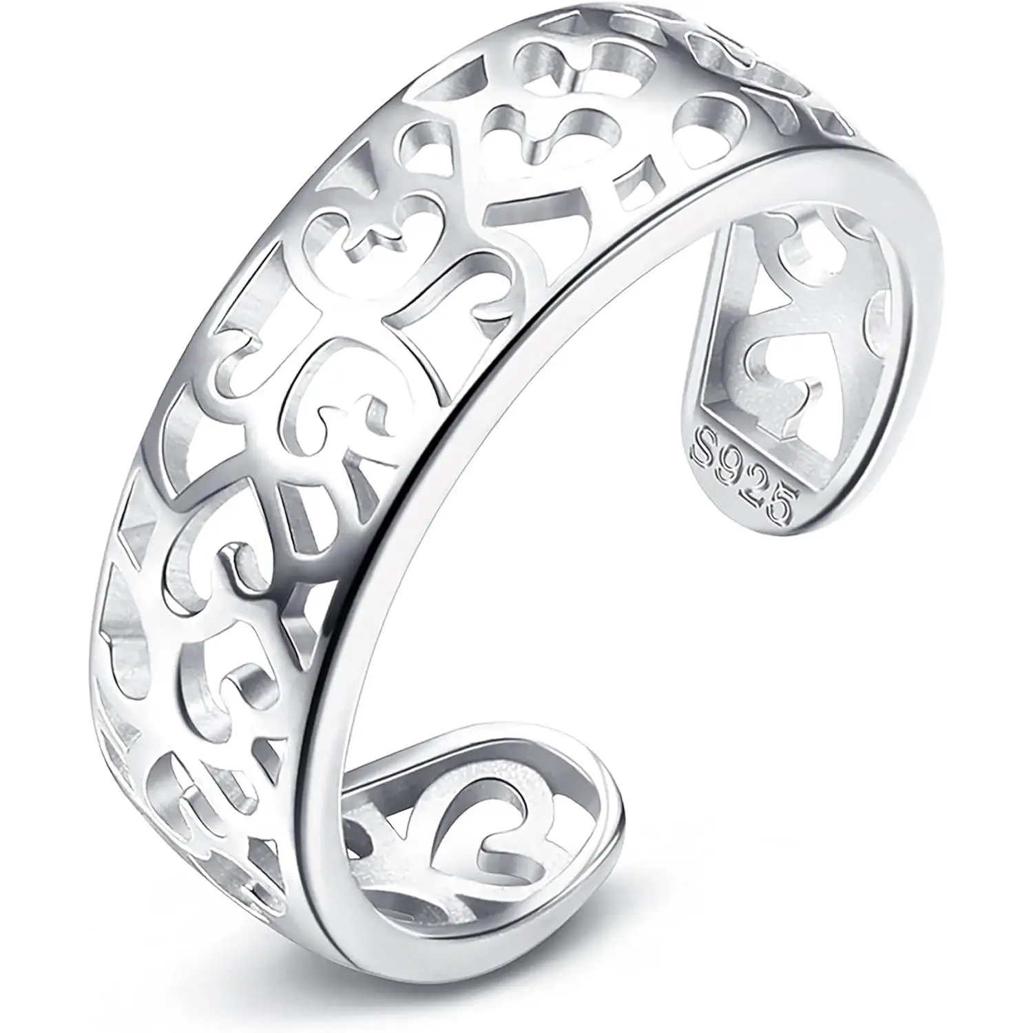 Women's 925 Sterling Silver Vintage Adjustable Toe Ring