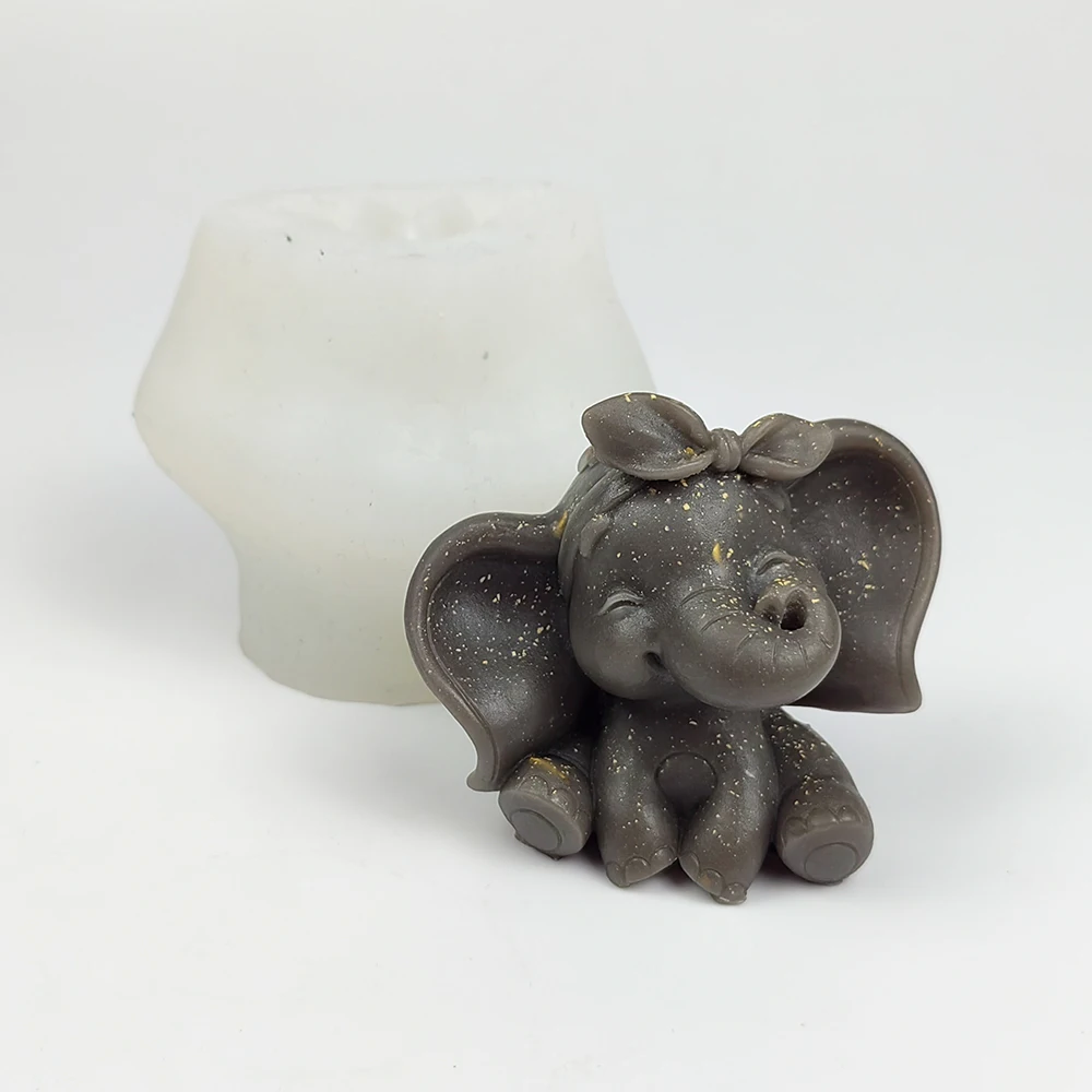 DW0306 Cute Baby Elephant Candle Silicone Moulds Clay Resin Girl Boy Soap Animals Soap Candles Handmade Soap DIY Moulds PRZ