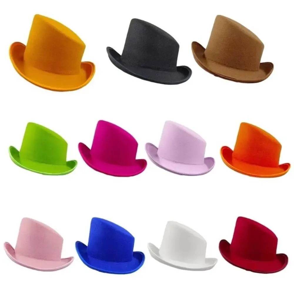 Costume Accessory Angled Edge Fedora Hat British Style Bucket Hat Magic Hat Slanted Top Cotton Top Hat Stage Performance Prop