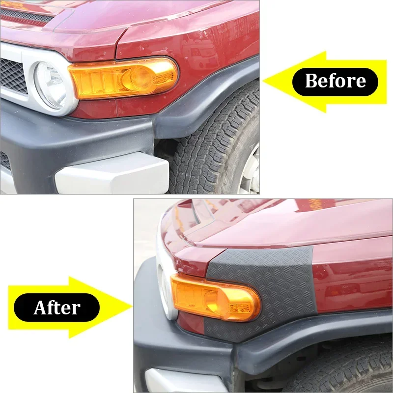2Pcs Anti-Collision Car Front Lamp Side Corner Guards Sticker Protection Protector For Toyota FJ Cruiser 2007-2021 Accessories