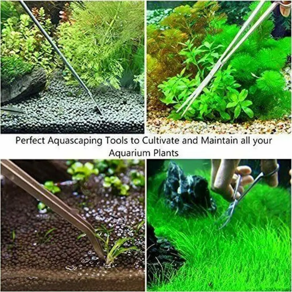 Aquarium Tools Set Scissor Tweezers Plants Wave Scissors Grass Stainless Cleaning Tools Fish Tank Shovels Aquarium Accessories