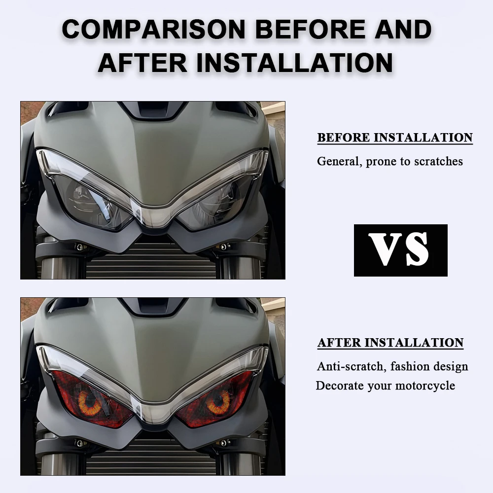 Motorcycle Headlight Stickers For Ducati Street Fighter V2 Streetfighter V2 2022 2023 2024 Headlamp Protective Decal Accessories