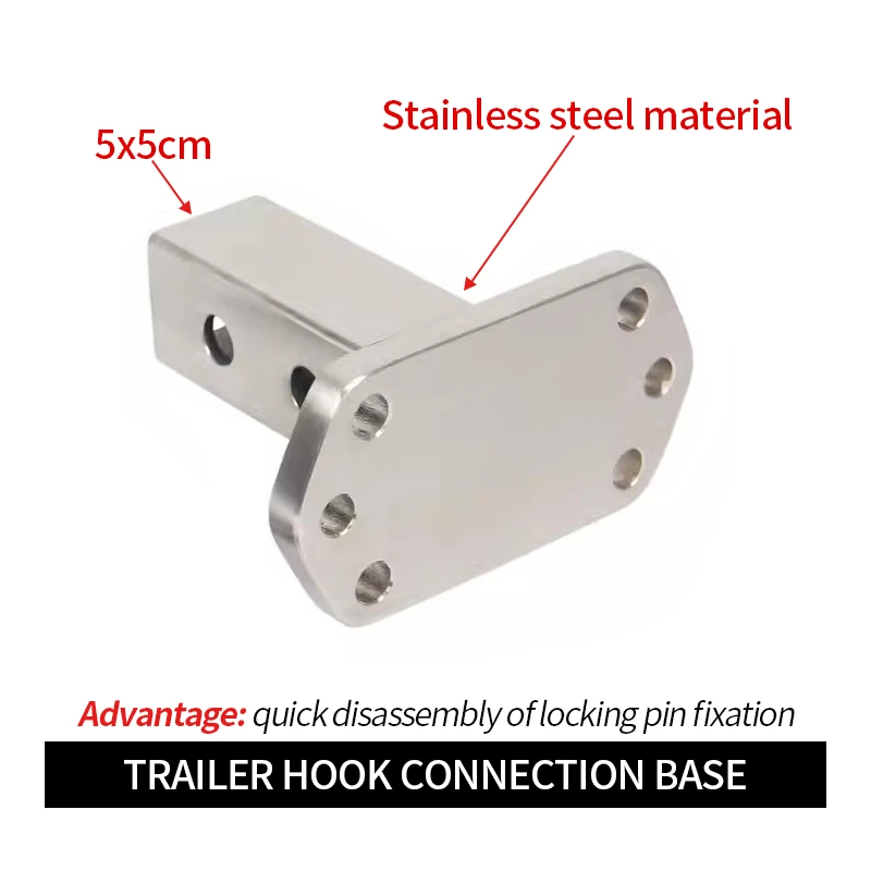 Eagle Head Design Stainless Steel Trailer Hitch with 5x5cm Square-port Arm Off-road Refit Tow Hook Parts Car Accessories