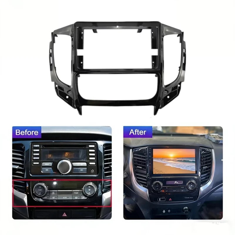 لميتسوبيشي تريتون/L200 2015-2019 راديو السيارة Fascias أندرويد 2 Din رئيس وحدة لوحة داش الإطار التثبيت