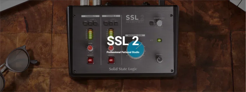 State Logic SSL2 2-In / 2-Out Audio Interface 2 X SSL-designed Mic Preamps USB 2.0 Bus-powered Audio Interface Solid