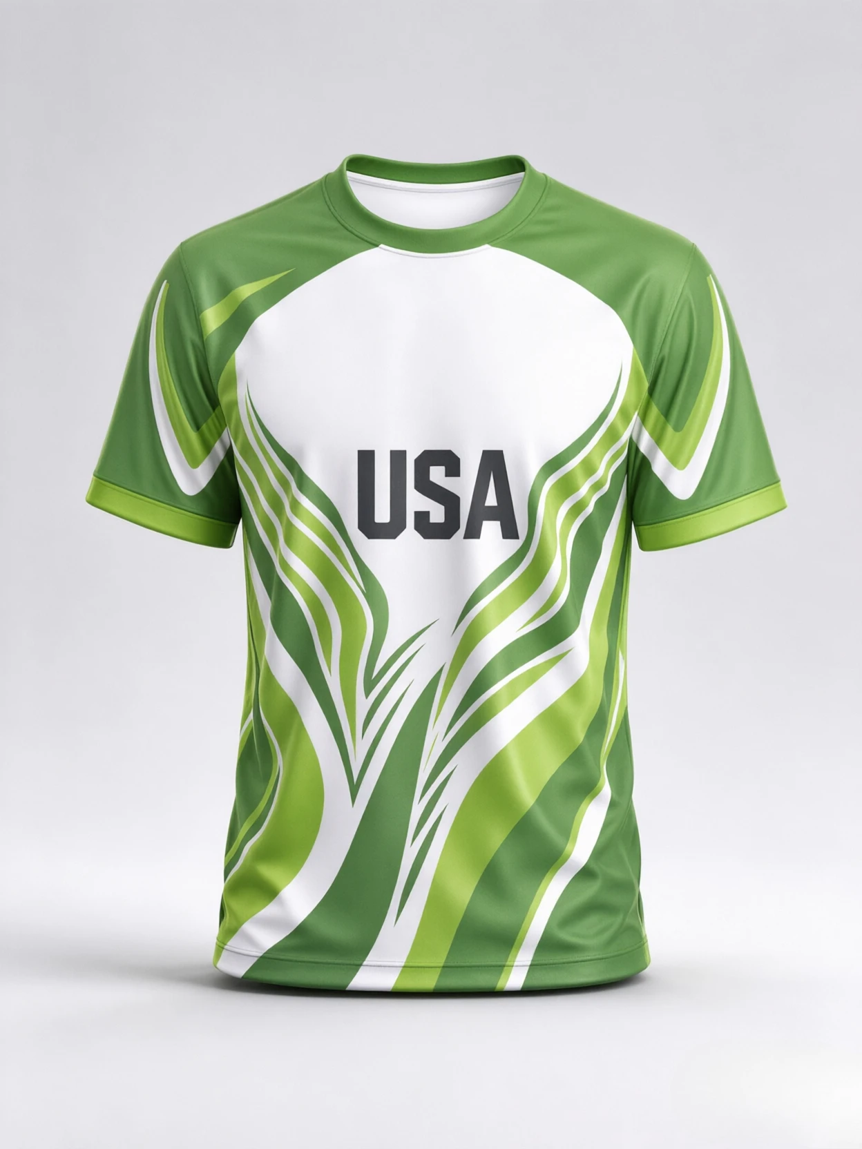 Men USA Football Jersey Dynamic Wave Line Print Short Sleeve Soccer Shirt For Gym And Football Training