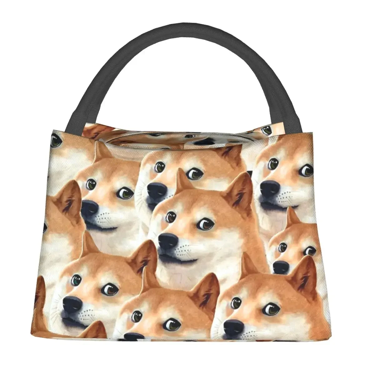 Doge Shiba Inu Memes Lunchtaschen, isolierte Bento-Box, tragbare Lunchtasche, Picknicktaschen, Kühler, Thermotasche für Damen, Studenten, Schule