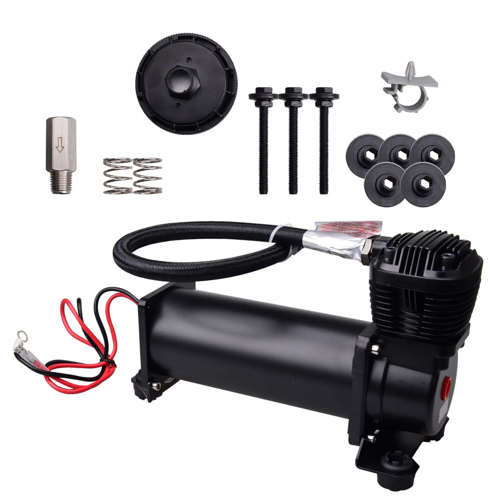 Super Silent 70DB SQ495 DC 12V 300PSI OUTLET 3/8 or 1/4 CARTEEAIR  Car Air Suspension Compressor/ Pump Silver / Black