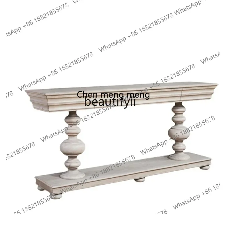 cn8350 LHY zq American Solid Wood Console Tables French Retro Hall Cabinet Modern Minimalist Wall Cabinet Living Room Console