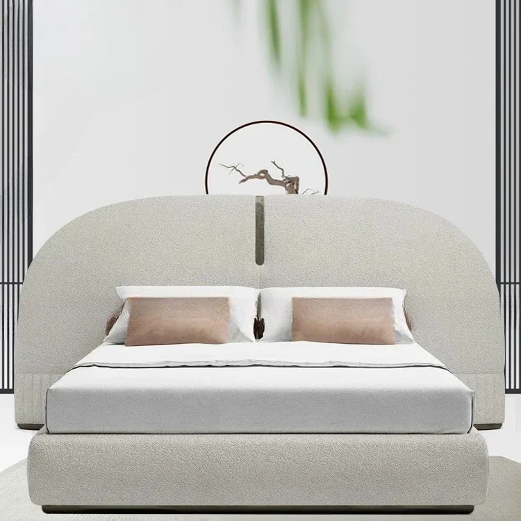 Italian bed fabric double b ed villa master b e d des igner minimalist cloud b ed