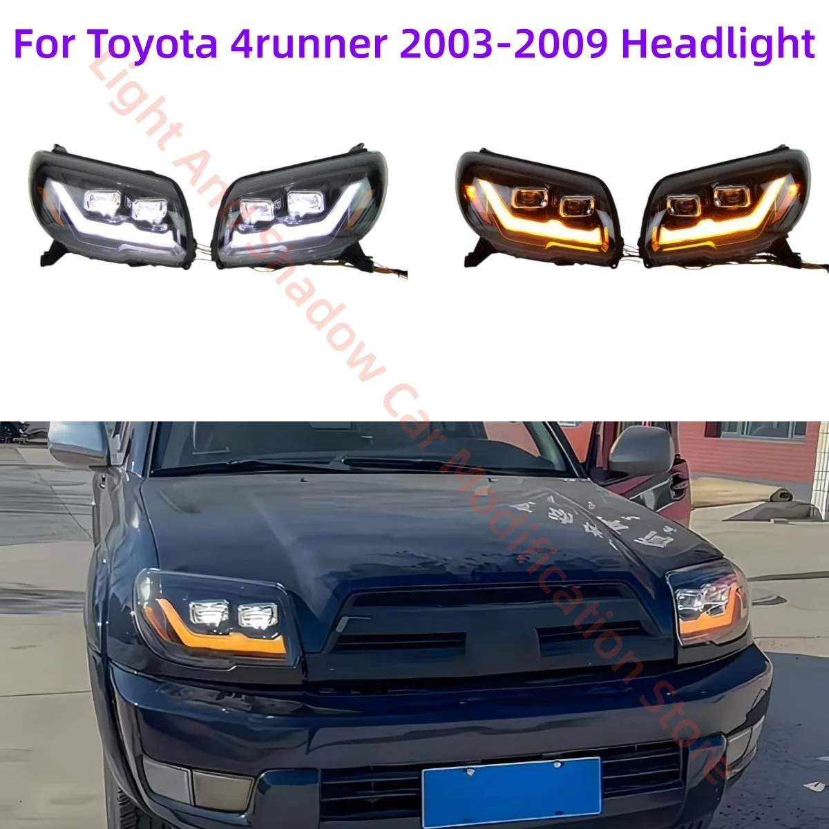 

Для Toyota 4runner 2003-2009 фара в сборе, модификация, светодиодные дневные ходовые огни, двойная линза, автозапчасти