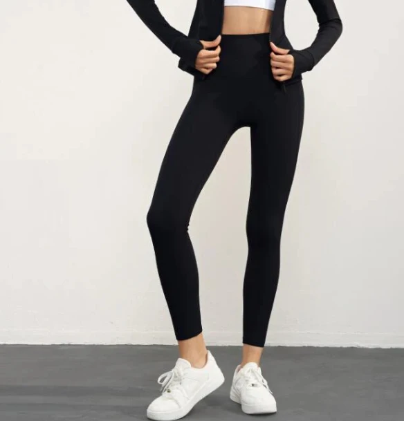 Ladies And Girls Thin Velvet Leggings Fashion High Waist Sporty Leggings Casual Skinny Pant