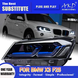 AKD Head Lamp for BMW X3 F25 LED Headlight 2010-2013 Headlights X3 DRL Turn Signal High Beam Angel Eye Projector Lens