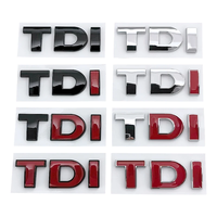 3D ABS Red Black Logo TDI Emblem Letters Car Rear Trunk Badge Decal For VW TDI Sticker Accessories