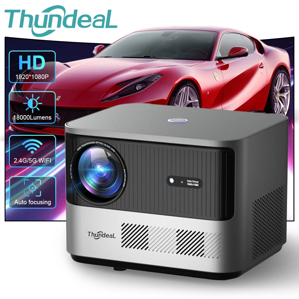 ThundeaL TDA6 Full HD 1080P Projector 4K Android 5G WiFi Auto Focus Portable Projetor TDA6W 3D Smart Video Home Theater Beamer